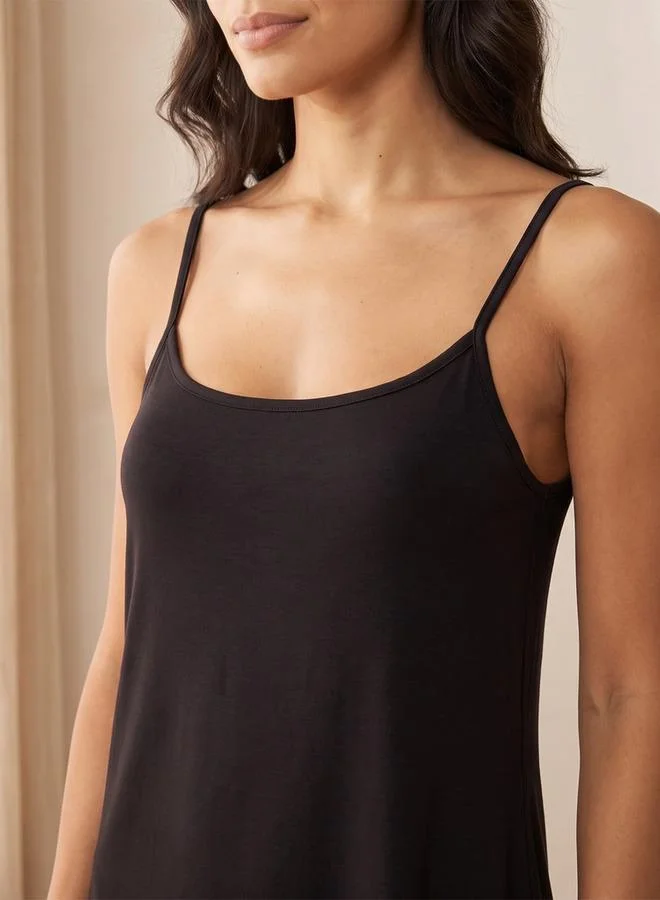 Splash FAV Intimates Knee Length Slip Dress Sleeveless Spaghetti Straps