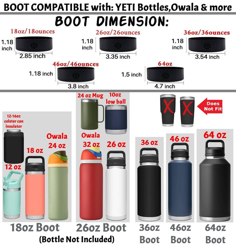 One MissionX One MissionX Protective Silicone Boot for YETI 46oz 36oz 26oz 18/12oz, Owala 32oz 24oz Bottles & Yonder Water Bottles, Anti-Slip Bottom Sleeve Cover, BPA Free (Clear White, Fits 46 oz)  - Image 3