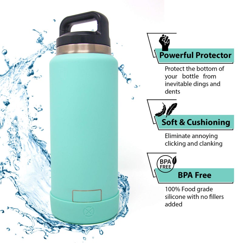 One MissionX One MissionX Protective Silicone Boot for YETI 46oz 36oz 26oz 18/12oz, Owala 32oz 24oz Bottles & Yonder Water Bottles, Anti-Slip Bottom Sleeve Cover, BPA Free (Clear White, Fits 46 oz)  - Image 5