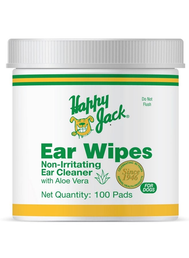 HAPPY JACK Dog Ear Wipes with Aloe, Ear Wipes for Dogs to Soothe Itch and Discomfort from Dog Ear Infection, Aloe Vera-Cucumber Dog Ear Cleaner Wipes are Great for Dog Itchy Ear Relief, 100 Ct - Image 1