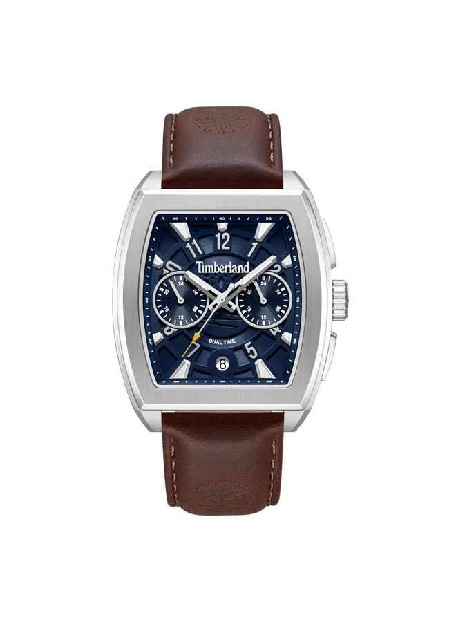 Morristown Blue Dial Leather Strap Multifunction Watch for Men, 40mm