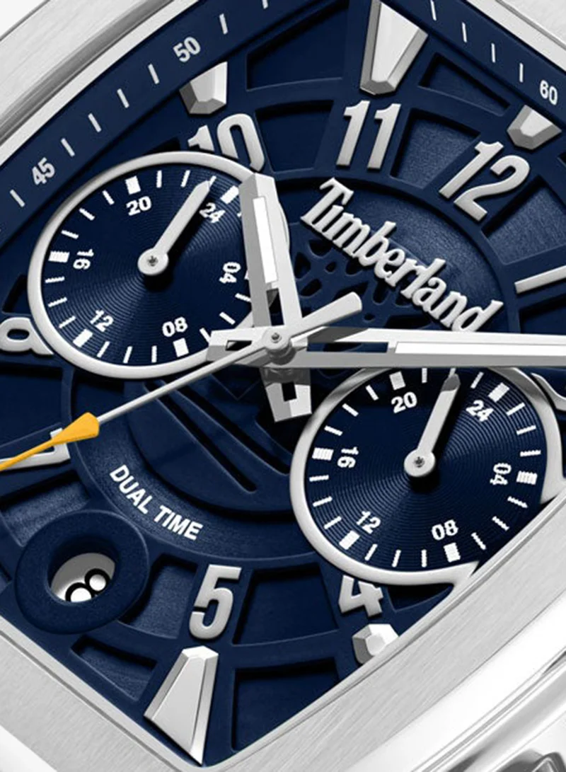 Timberland Blue Men's Morristown Blue Dial Leather Strap Multifunction Watch for Men, 40mm for Men | Best Price UAE