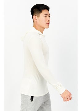 PUMA Men Sportswear Fit Long Sleeve Brand Logo Sweatshirt, White  - Image 2