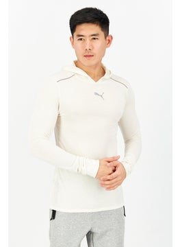 PUMA Men Sportswear Fit Long Sleeve Brand Logo Sweatshirt, White  - Image 1