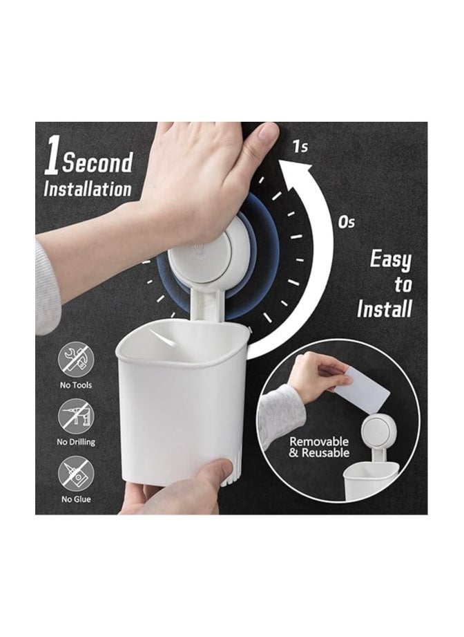 General - Suction Cup Toothbrush Holder, No Drilling Removable Waterproof Suction Holder for Bathroom and Kitchen Accessories, Razor Holder for Shower, Electric Toothbrush Toothpaste Holder - Image 1