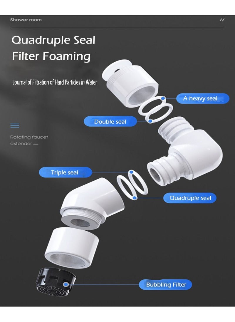 720 Rotating Kitchen Sink Faucet Extender Universal Bathroom Sink Faucet Head Multi-purpose Water Saving Splash-proof Filter Tap Extender (Blue)
