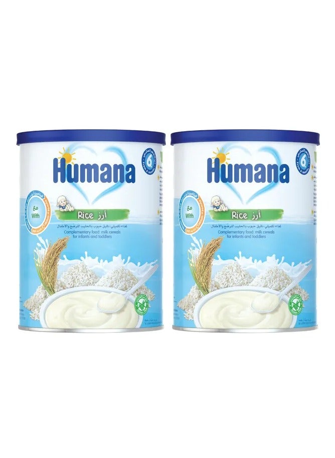 Humana Baby Milk Cereals Rice Pack 2 x 400g - Image 1