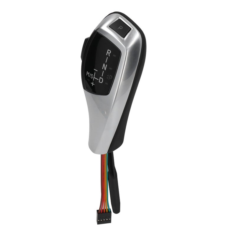 LED Gear Shift Knob Shifter Lever Head Retrofit Kit with Engine Start Stop Button for E61 E60 E46 LHD Silver Color - Image 4