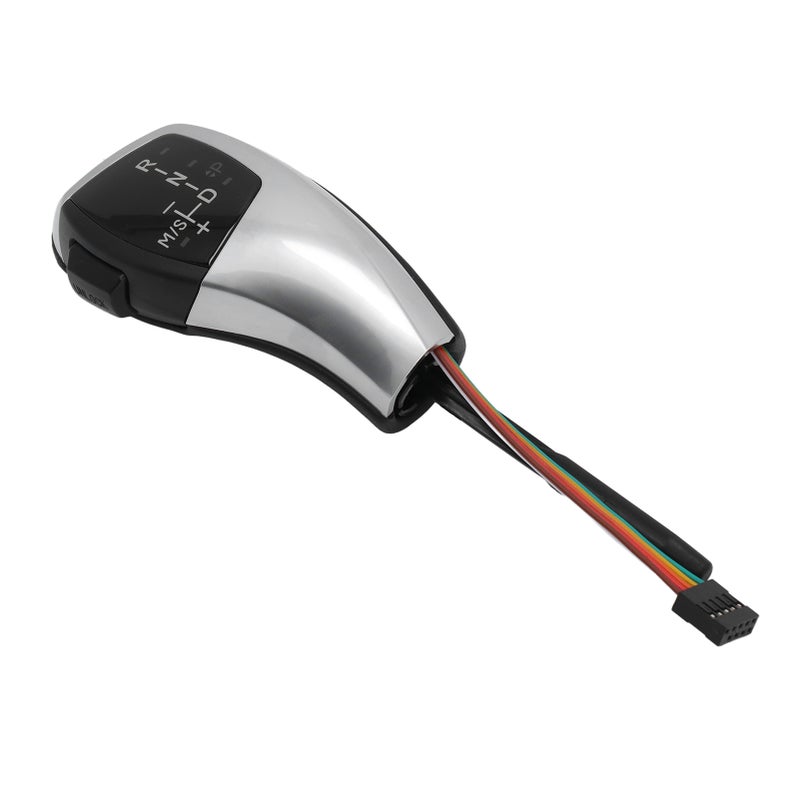 LED Gear Shift Knob Shifter Lever Head Retrofit Kit with Engine Start Stop Button for E61 E60 E46 LHD Silver Color - Image 2