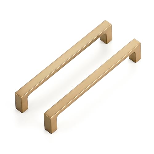 Ravinte 20 Pack Solid 5 Inch Kitchen Square Cabinet Handles Champagne Bronze Cabinet Pulls Dresser Drawer Pulls Kitchen Cupboard Hardware Handles - Image 1