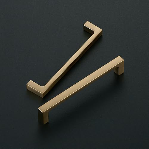 Ravinte 20 Pack Solid 5 Inch Kitchen Square Cabinet Handles Champagne Bronze Cabinet Pulls Dresser Drawer Pulls Kitchen Cupboard Hardware Handles - Image 2