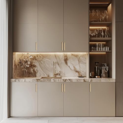 Ravinte 20 Pack Solid 5 Inch Kitchen Square Cabinet Handles Champagne Bronze Cabinet Pulls Dresser Drawer Pulls Kitchen Cupboard Hardware Handles - Image 5