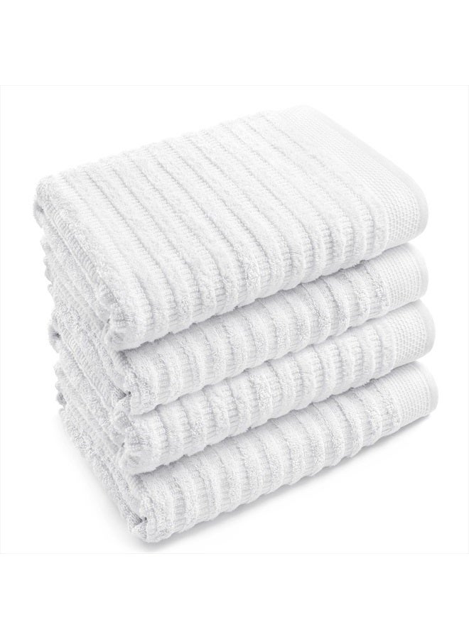 Softerry Pure Organic Cotton Bath Towel Set - 100% Soft Cotton - Extra Absorbent and Durable - 500 GSM Quick Dry - Luxury Hotel & Spa Quality - Fade Resistant - Eco Friendly (White, Set of 4 Bath) - Image 1