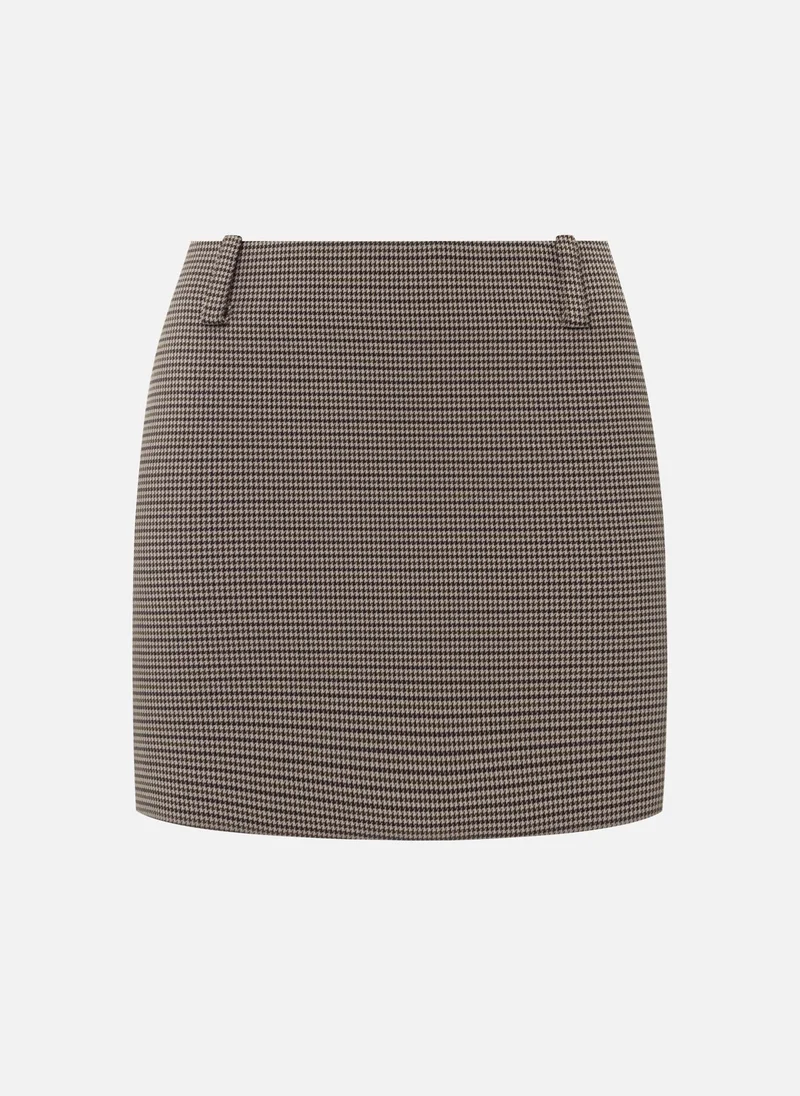 Lichi Straight mini skirt with small check pattern