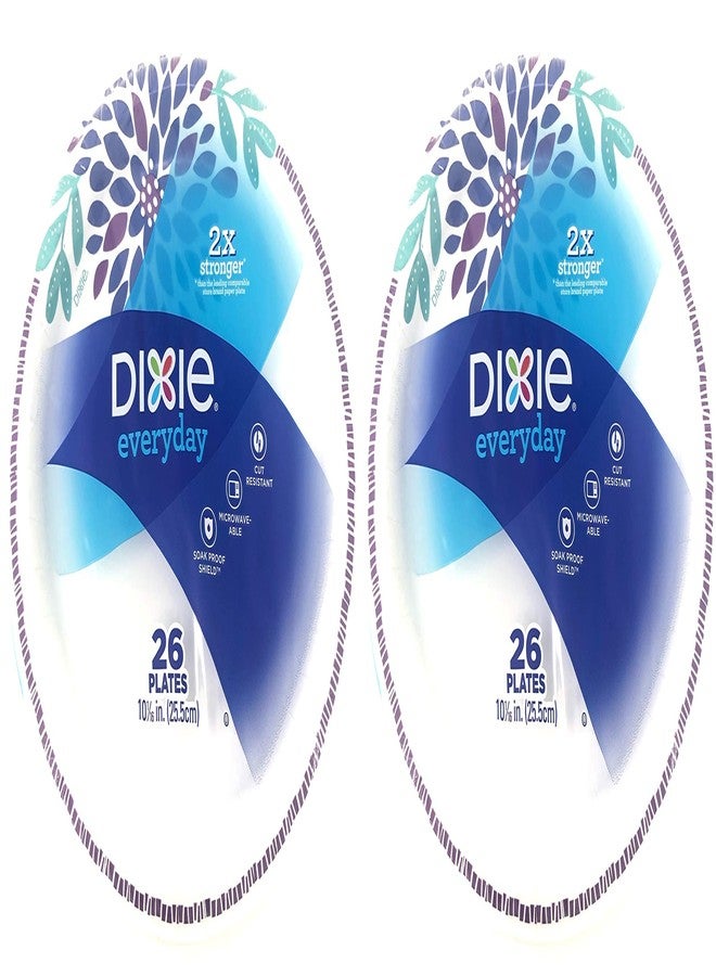 Dixie Everyday Paper Plates, 10 1/6", 26 Count, Dinner Size Disposable Plates (Pack of 2)2 - Image 1