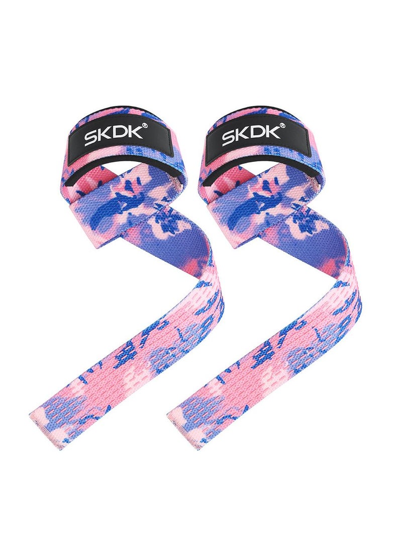 SKDK 1 Pair Lifting Straps Deadlift Gym Wrist Straps Weightlifting With Neoprene Cushioned Wrist Padded And Anti-Skid Silicone For Weightlifting Bodybuilding Xfit Strength Training  - Image 1