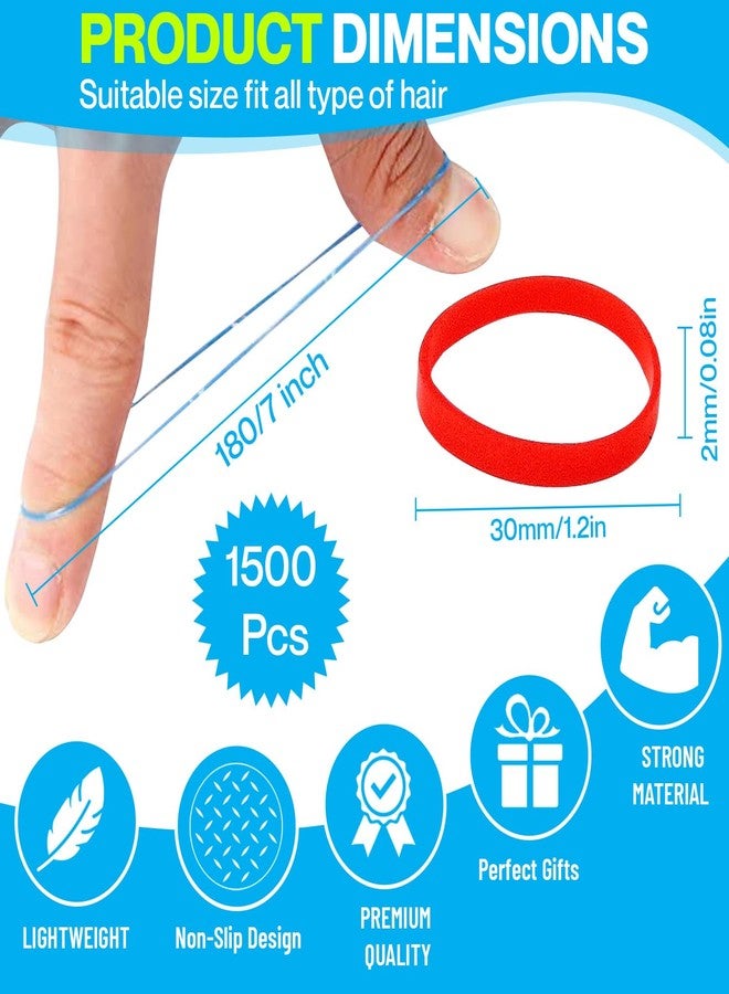 OIG Brands 1500 Pcs Mini Ponytail Holders | No Damage Rubber Bands | Tiny Toddler Hair Ties For Girls | No Pull 1 Inch (Multi-Color) - Image 2