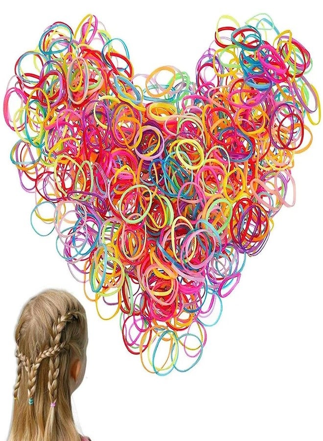 OIG Brands 1500 Pcs Mini Ponytail Holders | No Damage Rubber Bands | Tiny Toddler Hair Ties For Girls | No Pull 1 Inch (Multi-Color) - Image 1