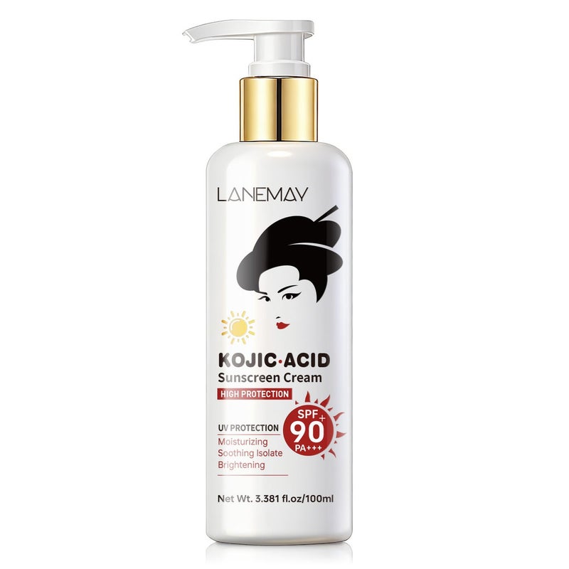 LANEMAY Kojic Acid Protection Cream 100ml SPF90 PA+++ High-Performance Moisturizing, Soothing &  Brightening - Image 5