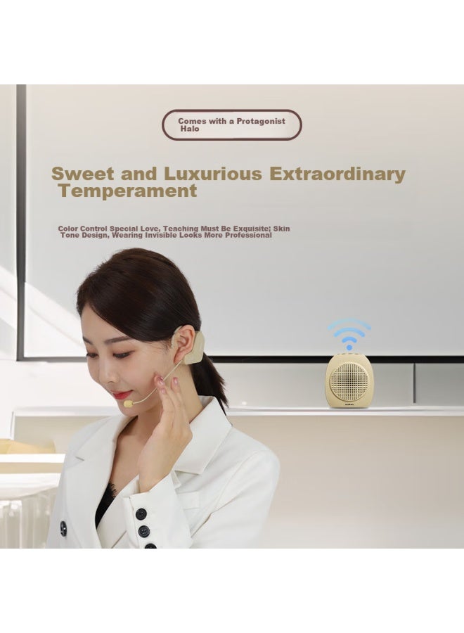 Asing S16 Skin Tone Wireless Microphone, Teacher's Classroom Lavalier, Amplifier-specific Headset, Conference Performance Headphones With Amplifier And Speaker - Image 2