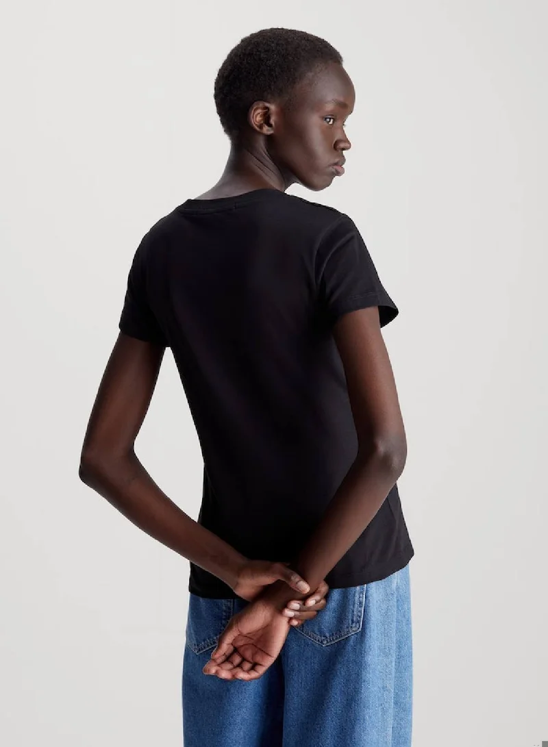 Calvin Klein Jeans Women's Slim Monogram T-Shirt -  cotton jersey , Black