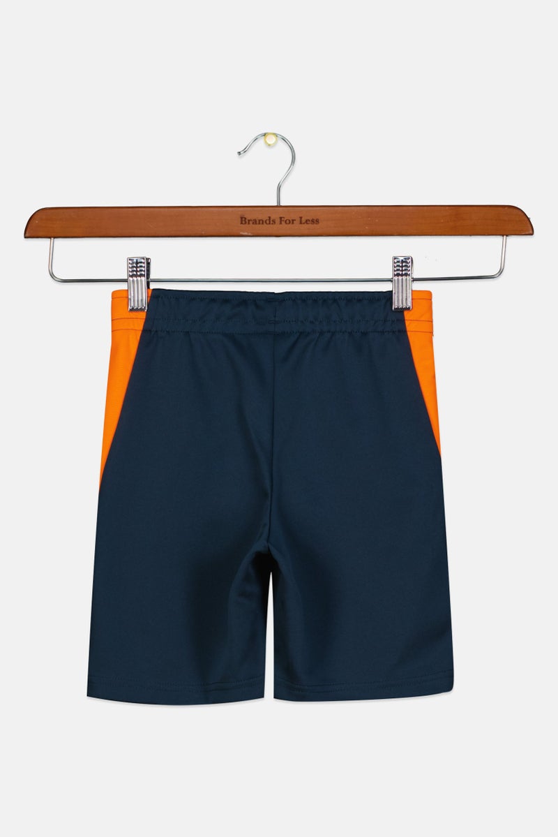 PUMA شورت تدريب رياضي للأولاد، سحب حبل، أزرق داكن/برتقالي - Image 2