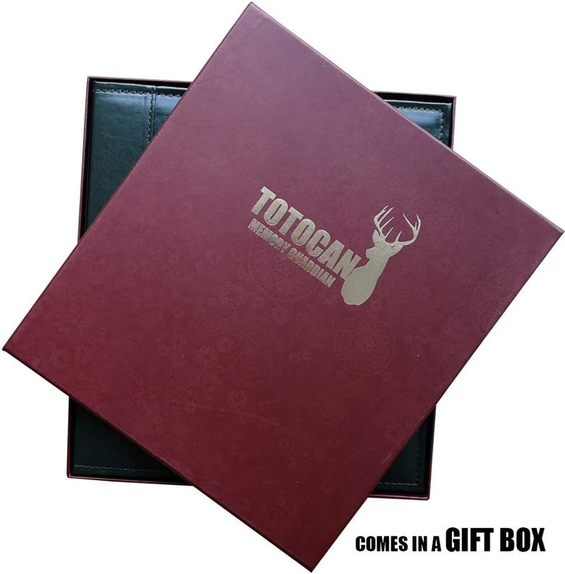 TOTOCAN ألبوم صور 4x6 بسعة كبيرة 600 جيب ألبوم صور بسعة إضافية مع غلاف جلد عتيق عائلة طفل زفاف داكن أخضر - Image 4