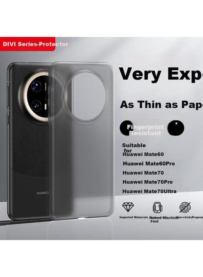 Divi Divi Ultra Thin Matte Semi-transparent Full Coverage Anti-drop Skin-friendly Heat Dissipation Protective Case For Huawei Mate 70 Pro+ - Image 4