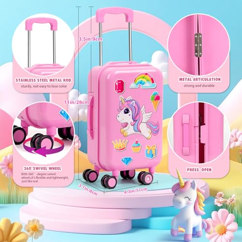 WONDOLL 26 PCS American18 inch Doll Clothes and Accessories -Travel Suitcase Luggage, Clothes and Shoes, Bag, Sunglasses, Camera, Passport, Notebook, Phone, pad Travel Gear Play Set(No Doll) - Image 3