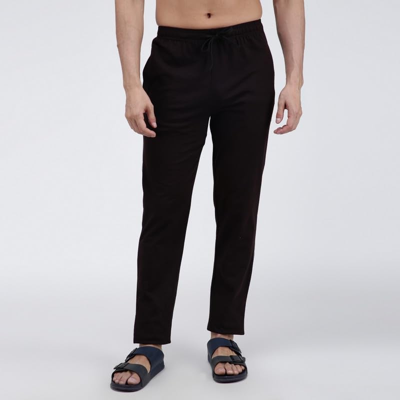 Amul Comfy Cotton Solid Casual Track Pant|Brown|for Men. - Image 2