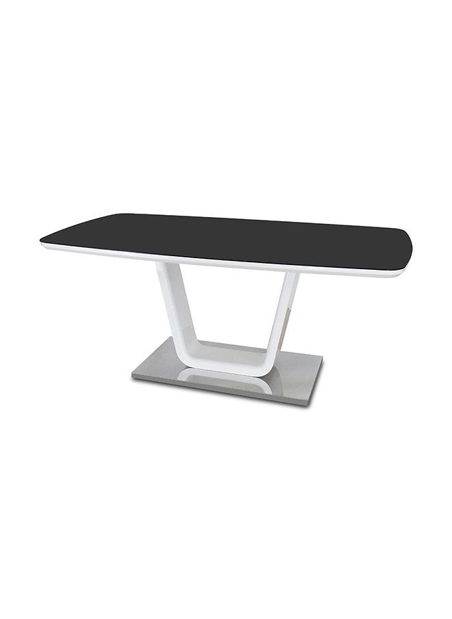 DANUBE HOME Salvador Dining Table Rectangular Strong And Sturdy Kitchen Table 6 Seater Table Modern Design Desk Furniture For Home Dining Room 180x90x76 cm Black White  - Image 3