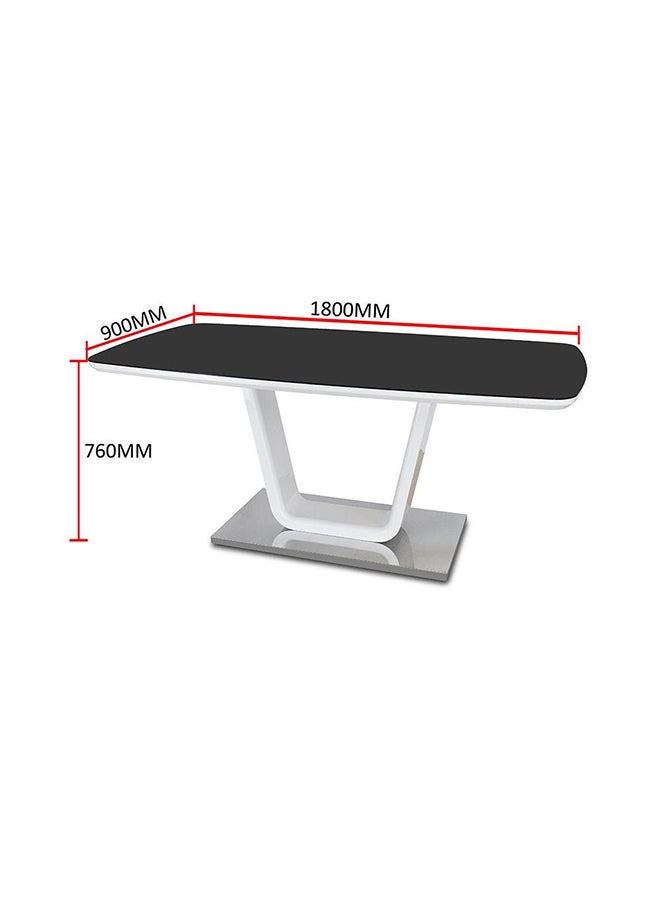 DANUBE HOME Salvador Dining Table Rectangular Strong And Sturdy Kitchen Table 6 Seater Table Modern Design Desk Furniture For Home Dining Room 180x90x76 cm Black White  - Image 4