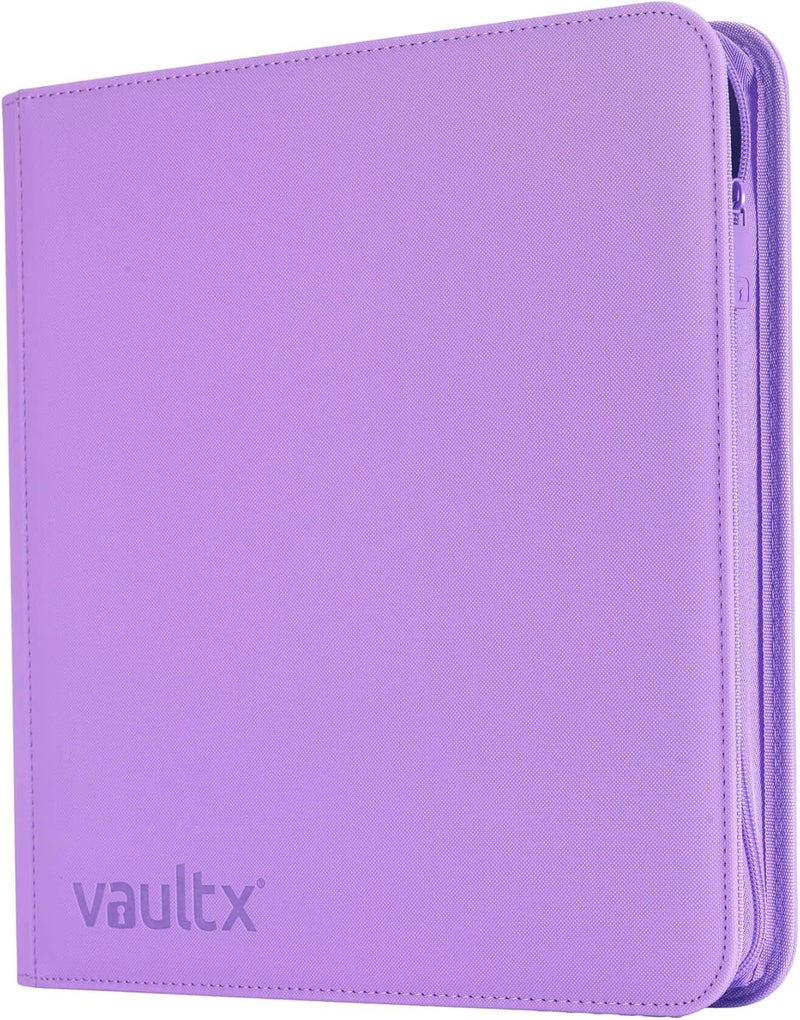 Vault X 12 Pocket Trading Card Zip Binder, 480 cards, Premium Exo-Tec Album Material, 20 Side-Loading Pages, Folder for Collectible Card Games, Sports, TCG (Purple) - Image 1