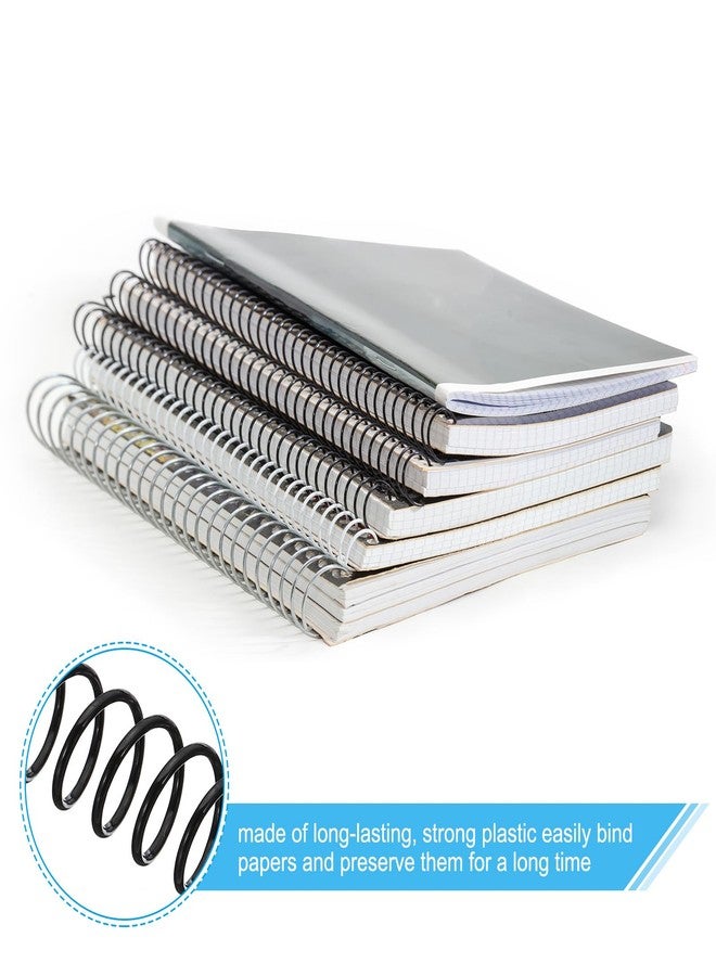 PATIKIL 16mm(5/8") Plastic Spiral Binding Coils, 25 Pcs Binding Spirals 140 Sheet Capacity 4:1 Pitch Binding Spirals for Binding Paper Sheets, Black - Image 3