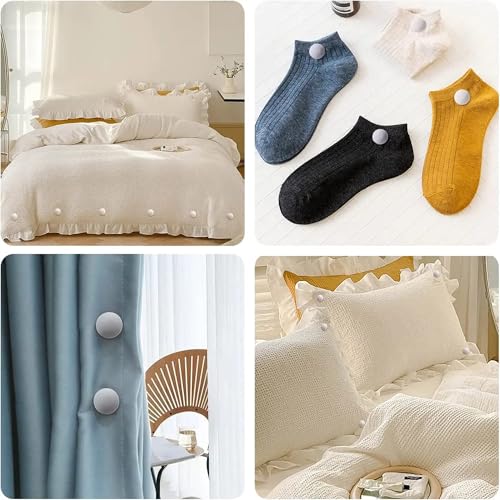 ARQIVO® Duvet Clips, Anti-Movement Fasteners, Cotton Quilt Grippers, Sheet Holder for Quilt Cover, Curtains, Socks, Grey, Pack of 8 - Image 5