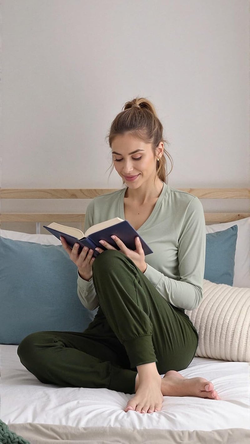 سروال رياضي حريمي مريح بتصميم بقصة واسعة مزود بجيوب مناسب لليوجا والتمارين الرياضية من يو اي يو - Image 3