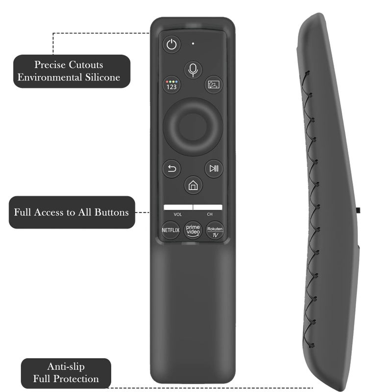 Lambcare Case Compatible with Samsung Smart TV Remote Controller BN59 Series, Light Weight Silicone Cover Protector Shockproof Anti-Slip Remote Skin Sleeve - Black - Image 4