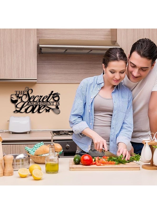 MIRFA Wooden Wall Art With Self Adhesive Base - Black (The Secret Ingredient Is Love) 1 - Image 3