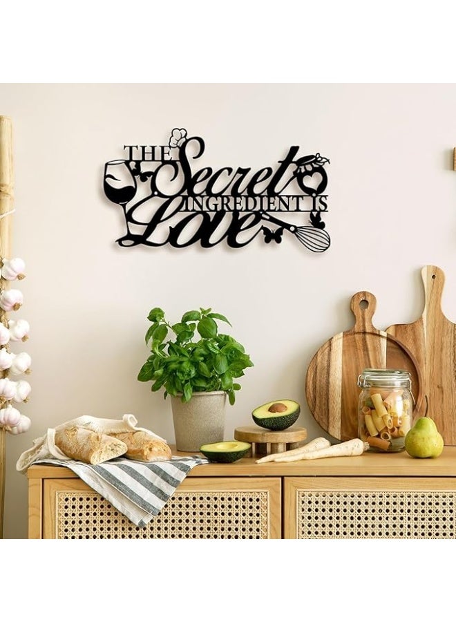 MIRFA Wooden Wall Art With Self Adhesive Base - Black (The Secret Ingredient Is Love) 1 - Image 5