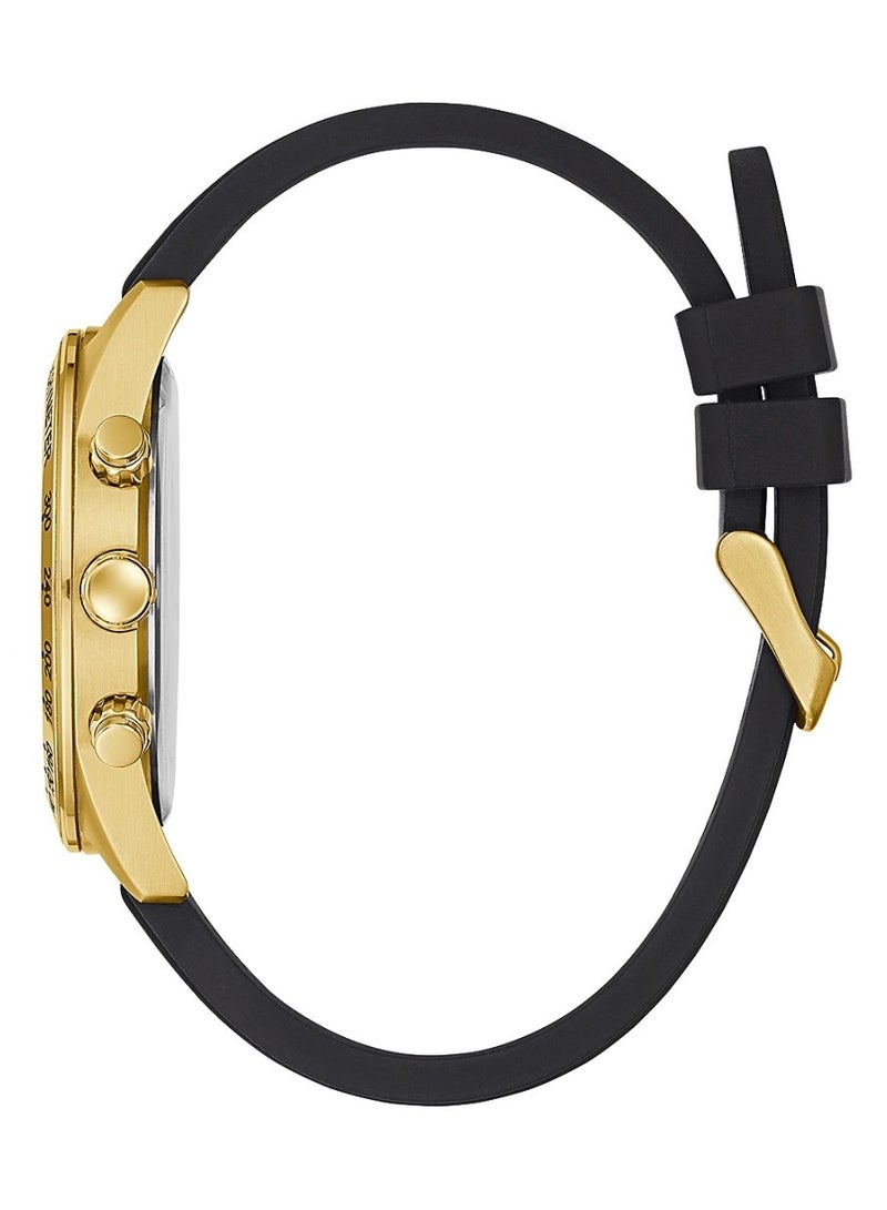 GUESS ساعة يد رجالية تناظرية شكل دائري من السيليكون GW0332G2 - 42 مم - Image 4