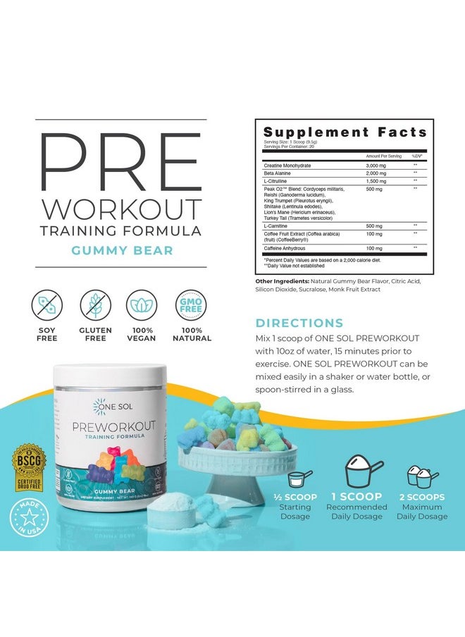يوم مريخي واحد - مكمل One Sol Pre Workout للنساء، لتعزيز الضخ والتركيز، بدون توتر أو انهيار، مكونات طبيعية، نباتي 100%، خالٍ من الجلوتين والصويا، (دب جيلاتيني) - Image 1