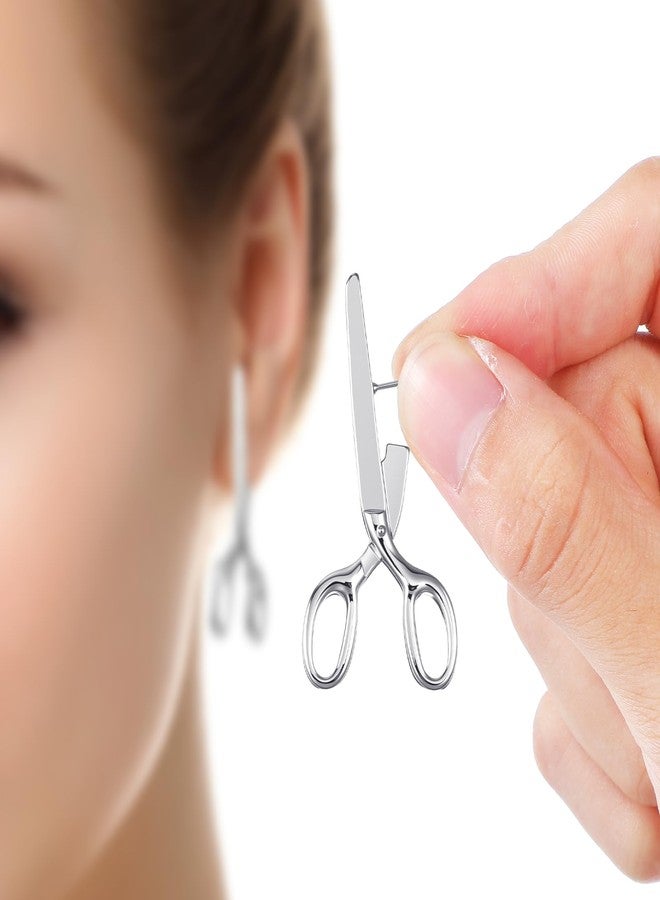 Yolev Scissors Earrings, Unique Stud Earrings for Women, Vintage Gothic Weird Earring, Fun Jewelry Accessories, Halloween Christmas Party Novelty - Image 5
