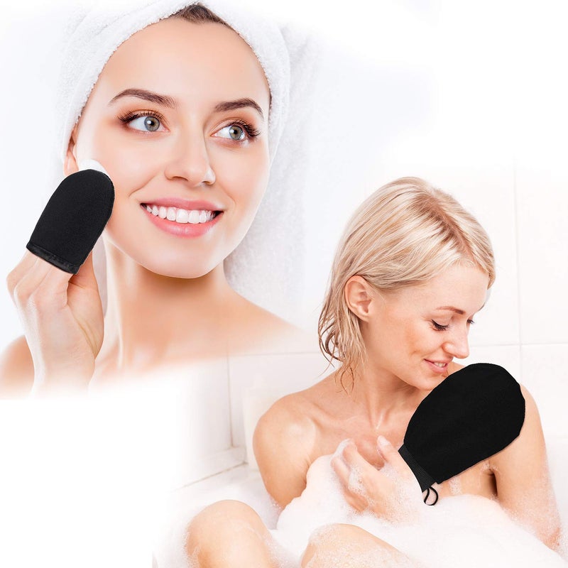 Boao 5 Pieces Self Tanning Mitt Applicator Kit, Includes Tanning Mitt, Exfoliating Glove, Mini Face Glove, Back Lotion Applicator, and Large Brush Makeup - Image 2