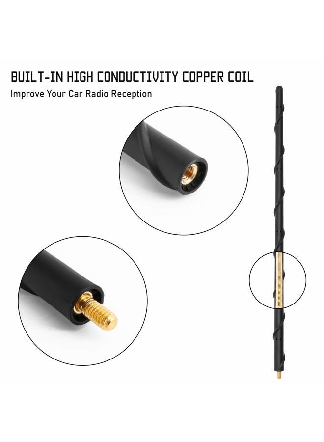 KSaAuto Car Antenna fits for Dodge Ram 1500 2500 3500 2009-2024, 16 inches Flexible Rubber Antenna Replacement, Spiral Antenna Designed for Optimized FMAM Reception - Image 2