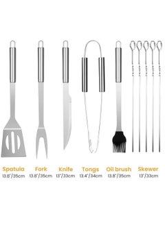 General Barbecue Accessories Set, 10 Pieces, Backyard Outdoor Camping Stainless Steel Barbecue Tool Set, Best Barbecue Gift  - Image 5