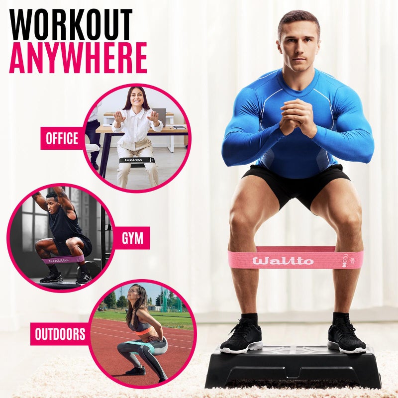WALITO Fabric Resistance Bands for Working Out - Booty Bands for Legs -Glutes Training for Women and Men - Exercise Bands for Squats, Yoga, Physical Therapy -Home Gym Fitness - Image 3