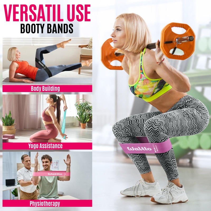 WALITO Fabric Resistance Bands for Working Out - Booty Bands for Legs -Glutes Training for Women and Men - Exercise Bands for Squats, Yoga, Physical Therapy -Home Gym Fitness - Image 5