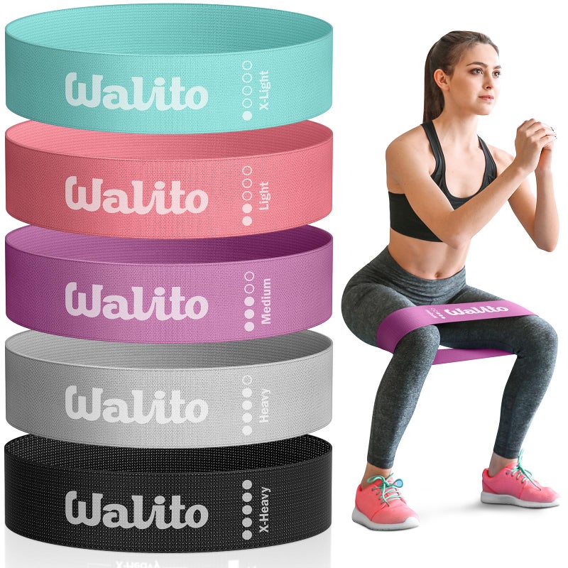 WALITO Fabric Resistance Bands for Working Out - Booty Bands for Legs -Glutes Training for Women and Men - Exercise Bands for Squats, Yoga, Physical Therapy -Home Gym Fitness - Image 1