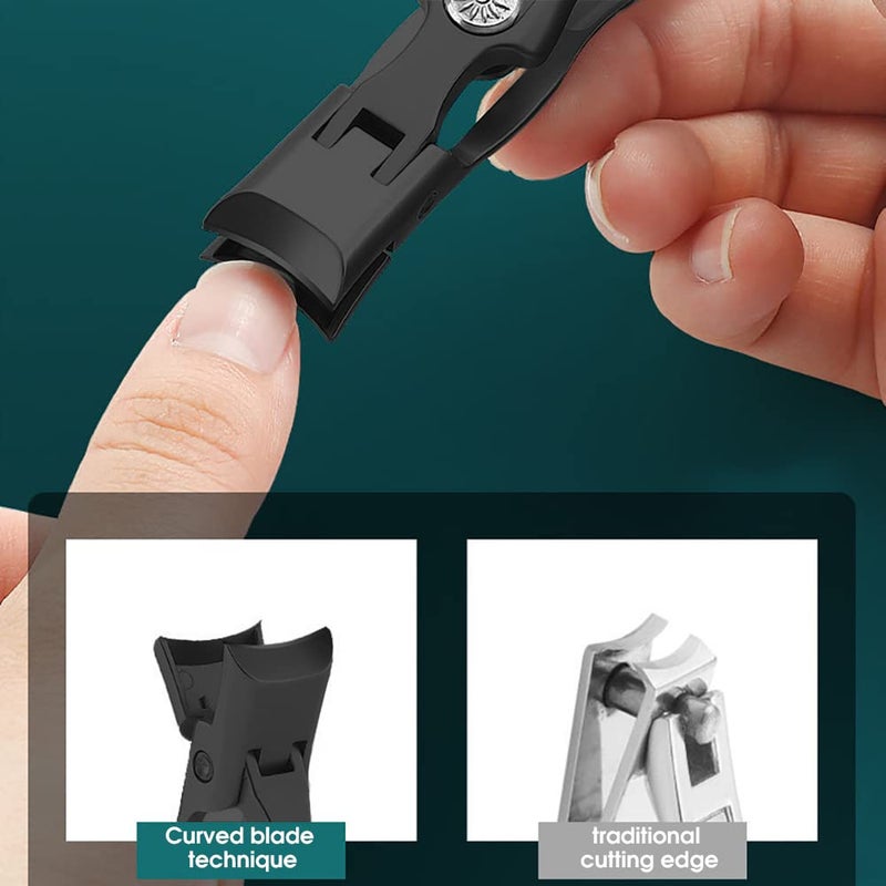 M'AYCREATE MAYCREATE® Nail Cutter For Men Stainless Steel Nail Clippers with Leather Cover Toenail Clippers Wide-Opening Sharp Jaws for Thick Nails,Professional Trimmer - Image 5