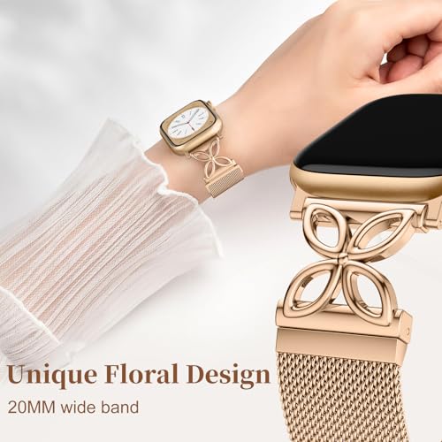 Getino Milanese Loop Compatible with Apple Watch Bands for Women 40mm 41mm 38mm 42mm 44mm 45mm 49mm 46mm Series 11 10 9 8 7 6 5 4 3 2, Stainless Steel Metal Magnetic Band for iWatch SE Ultra - Image 3